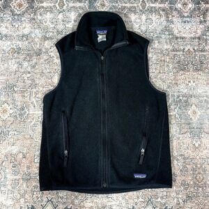 Patagonia Synchilla Vest Men's S Black Polyester Full-Zip Fleece Classic Hiking